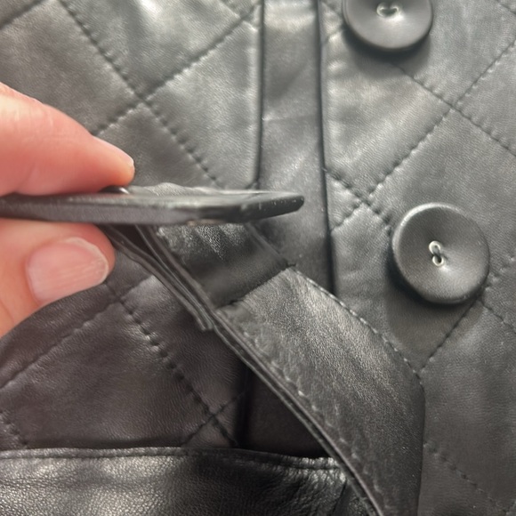 Bebe Black leather Quilted Coat - Picture 15 of 15